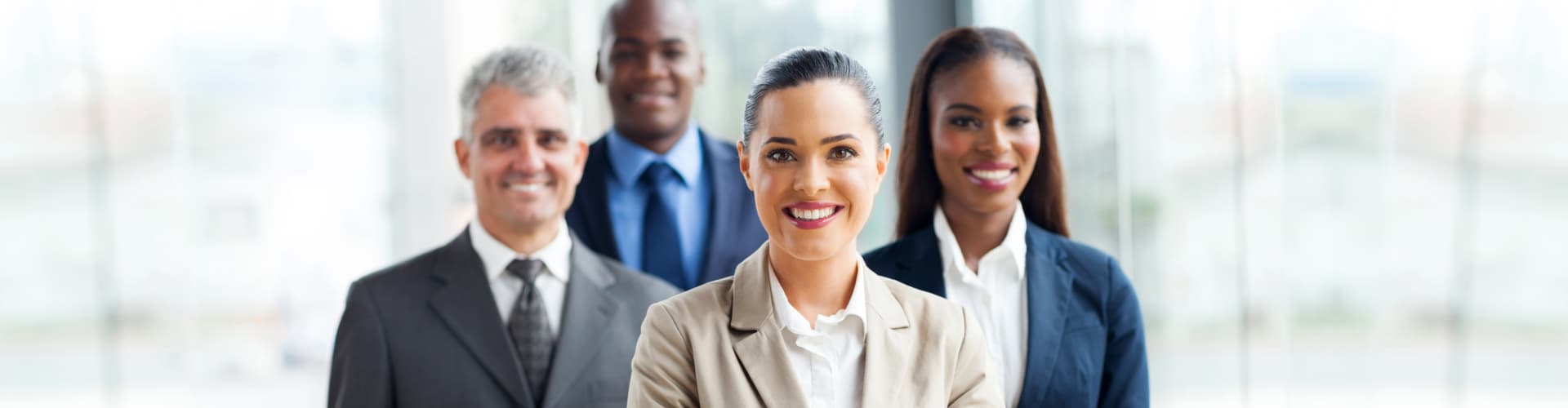 group of professionals smiling