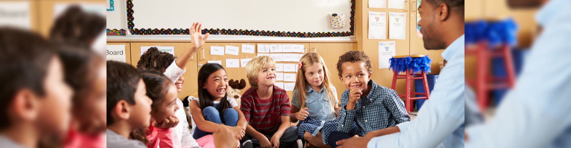 children listening to their teacher